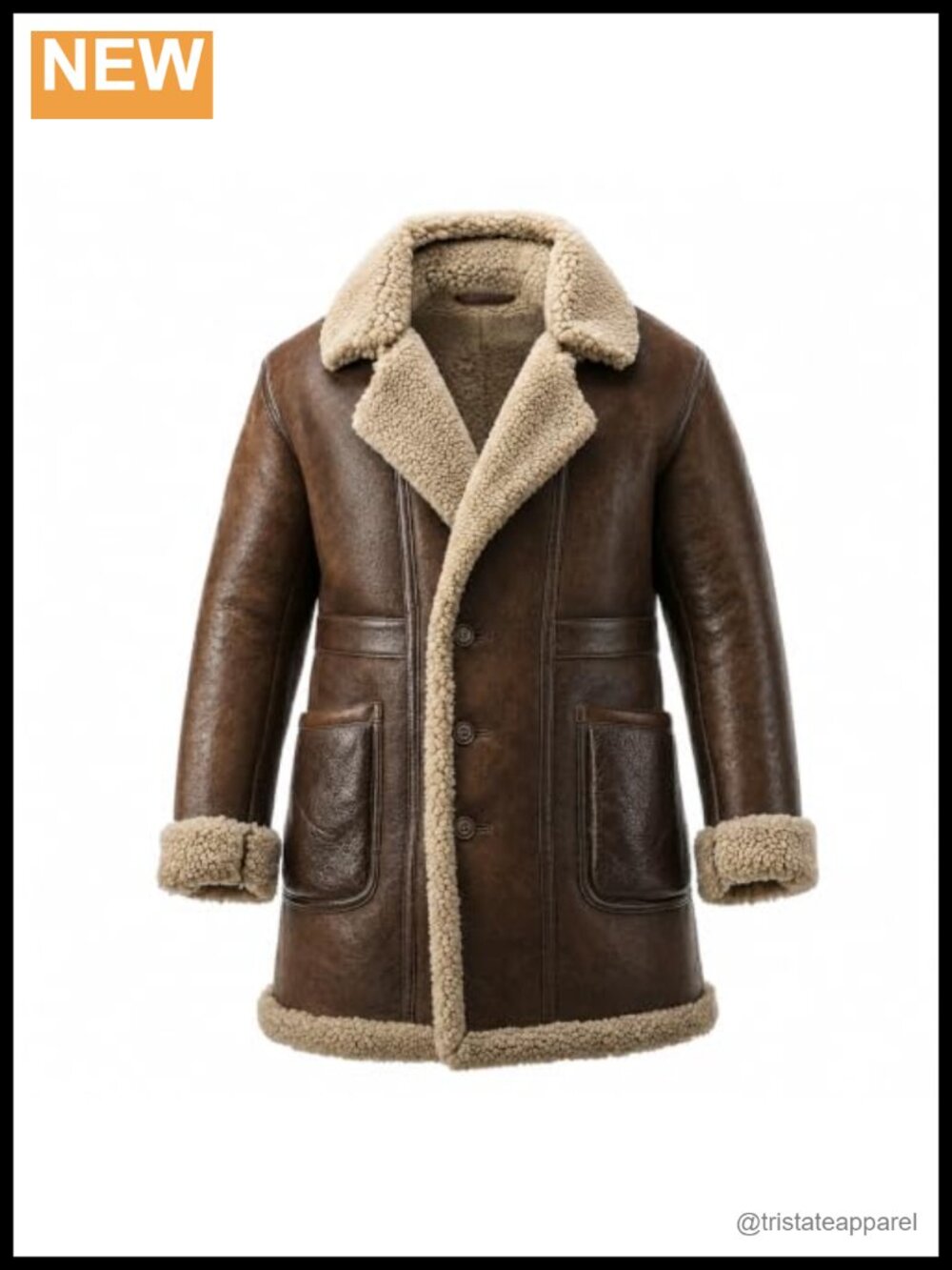 Genuine Shearling Leather B3 Bomber Aviator Jacket for Men